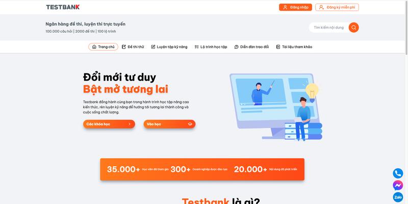 TESTBANK.VN - ONLINE MULTIPLE-CHOICE TEST BANK - GET JSC