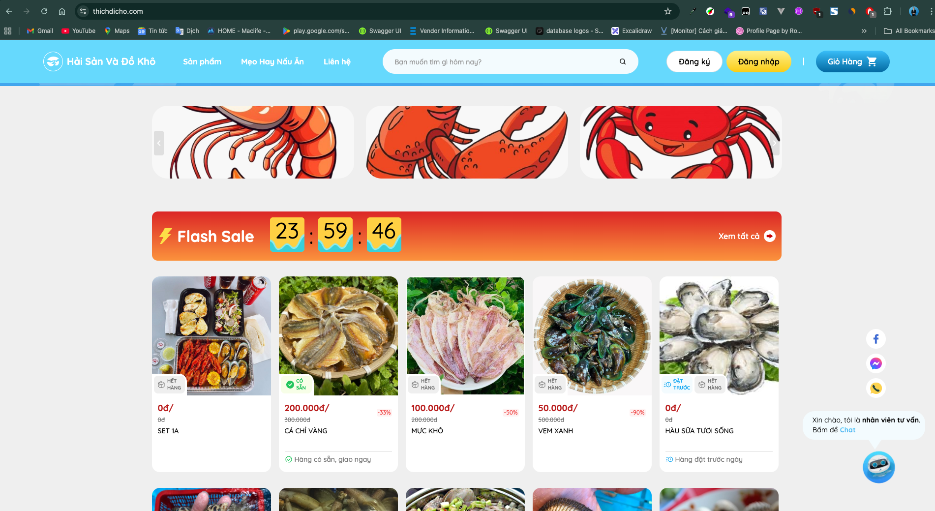 THICHDICHO.COM - WEBSITE SELLING SEAFOOD